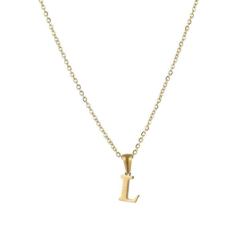 Minimalist Letter Stainless Steel Plating Pendant Necklace