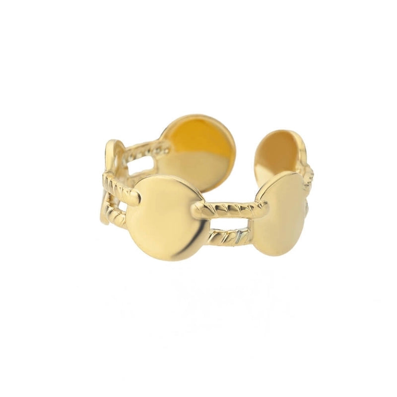 Minimalist Geometric Round Heart Shape 304 Stainless Steel 18K Gold Plated Plating Open Rings