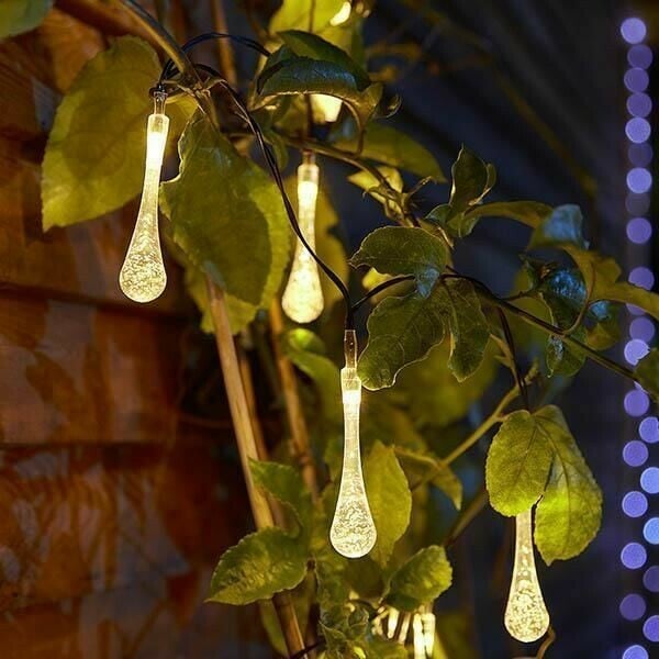 50% OFF！Solar-Powered Raindrop String Lights-Buy 2 Free Shipping