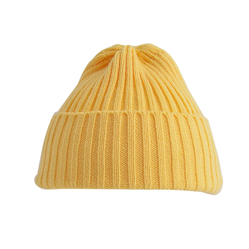 Korean Style Children's Knitted Hat Spring And Autumn Candy Color Baby Kids Boys And Girls Baby Wool Autumn And Winter Fashion