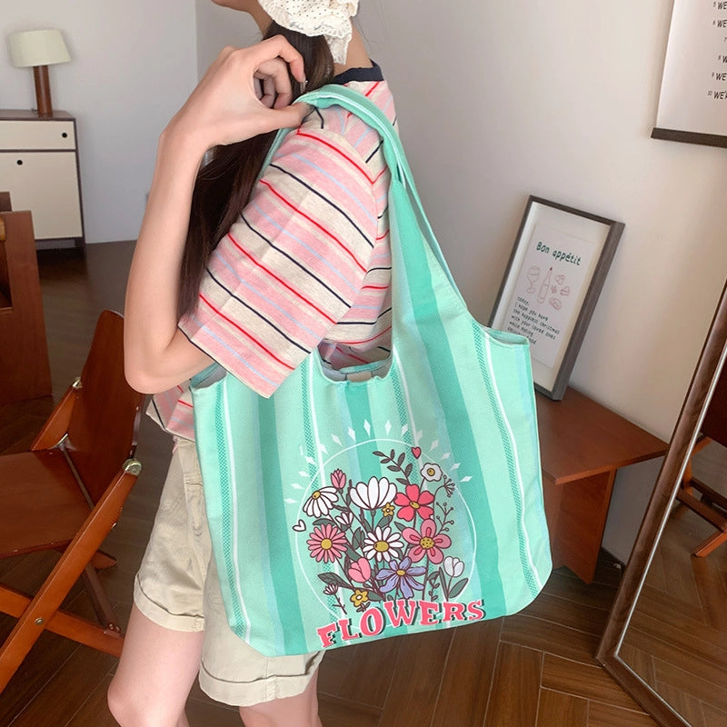 Women's Large Polyester Animal Letter Elegant Cute Streetwear Square Magnetic Buckle Tote Bag