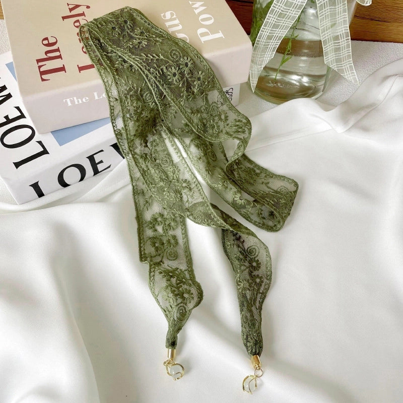 Women's Elegant Pastoral Solid Color Blended Hollow Out Silk Scarf