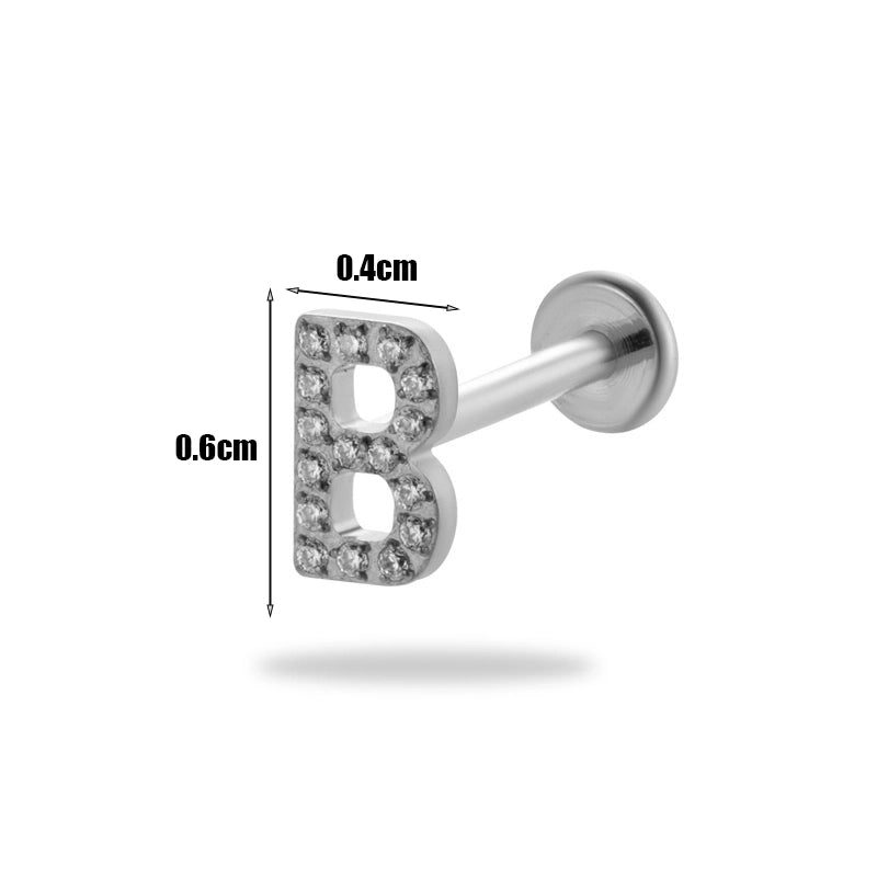 1 Piece Ear Cartilage Rings & Studs Minimalist  Flower Butterfly Pure Titanium Plating Inlay Zircon