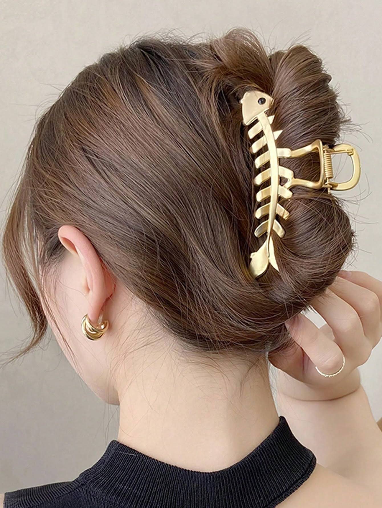 Metal Fish Bone Hair Clip