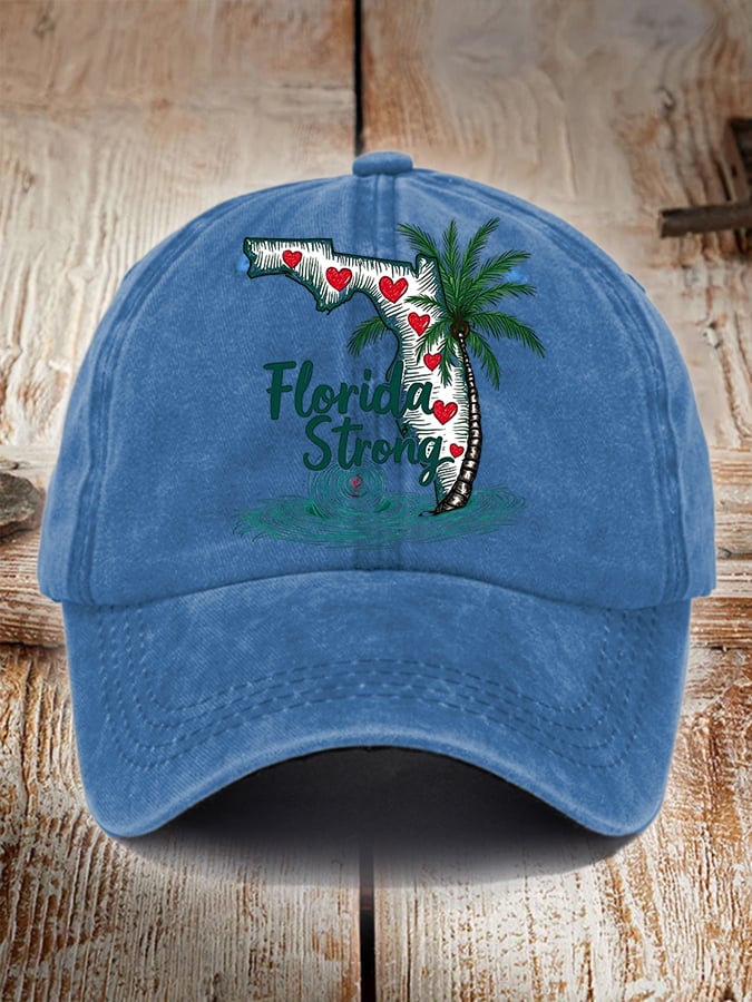 Unisex Distressed Washed Cotton Florida Strong Hot Spot Hat