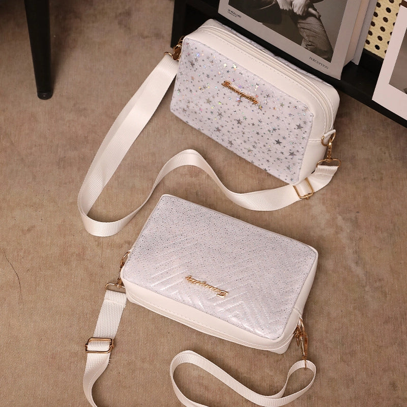 Women's Pu Leather Solid Color Streetwear Square Zipper Crossbody Bag
