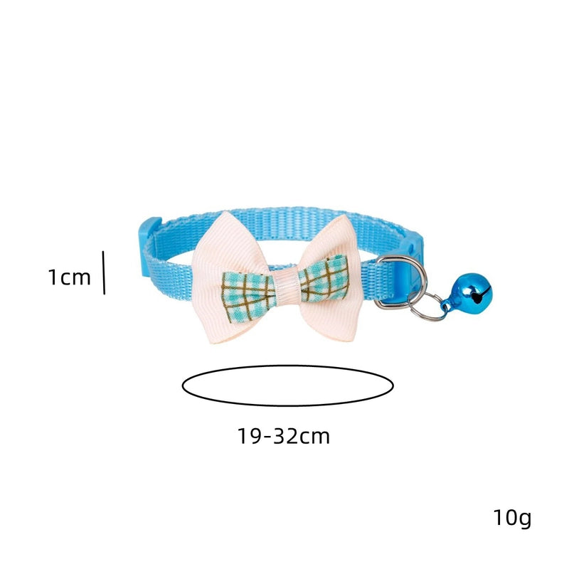 Cute PP PVC Plaid Bow Knot Pet Collar