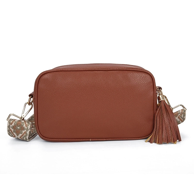 Women's Medium Pu Leather Solid Color Elegant Classic Style Square Zipper Shoulder Bag Crossbody Bag Square Bag