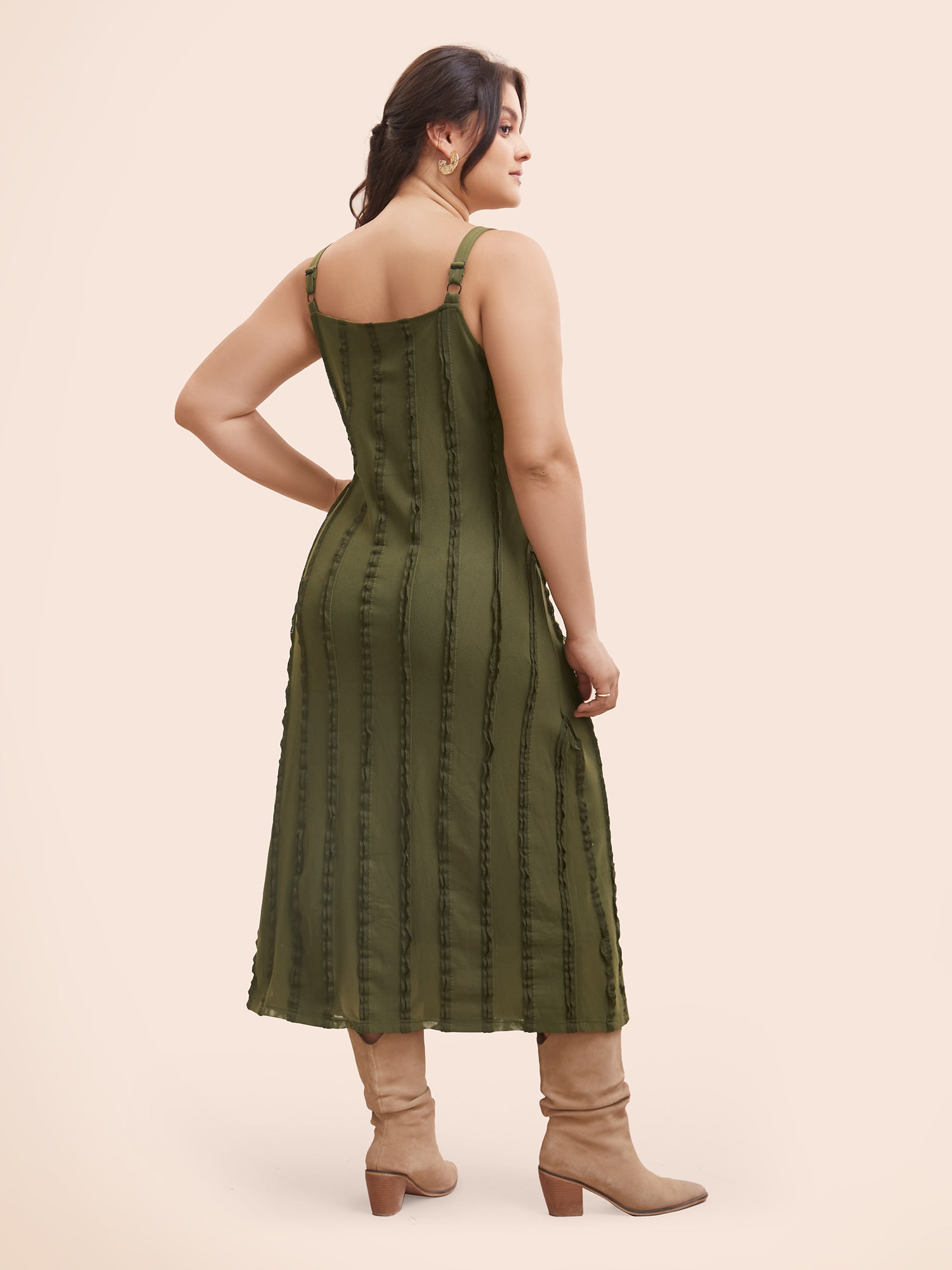 Tucked Seam Textured Cami Dress