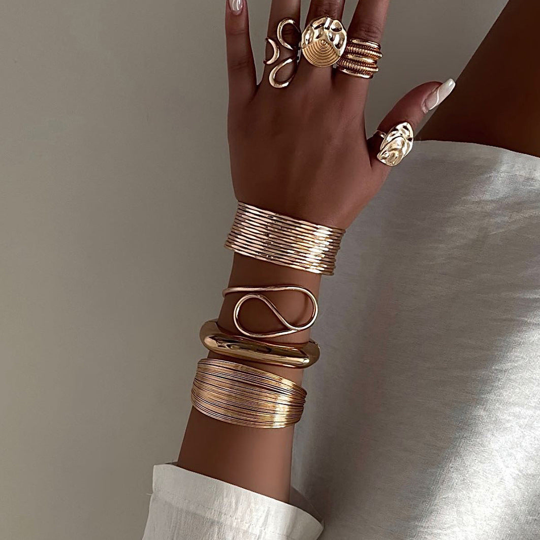 Stainless Steel Geometric Bracelet High Version Personality Open Bracelet Titanium Steel Hand Jewelry Bracelet