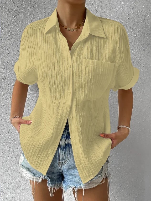 🔥2024 HOT VENTA-49% OFF🔥Blusa Holgada Informal Con Botones Y Cuello Camisero