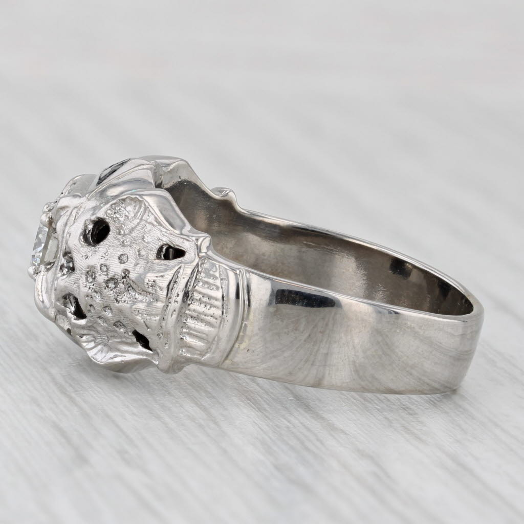 0.38ct Diamond Masonic Scottish Rite Ring 10k Gold Eagle Signet Yod 32nd Degree
