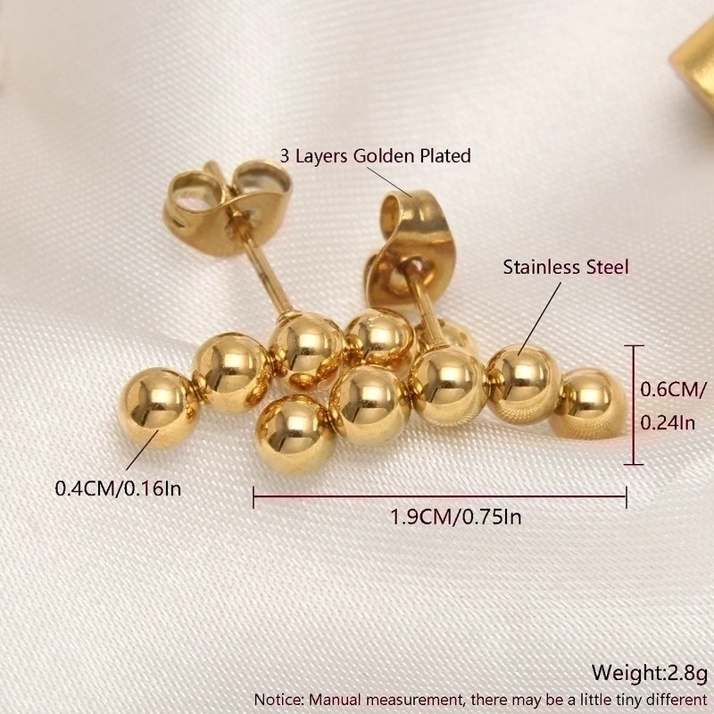1 Pair Basic Minimalist Triangle Plating 304 Stainless Steel 18K Gold Plated Gold Plated Ear Studs