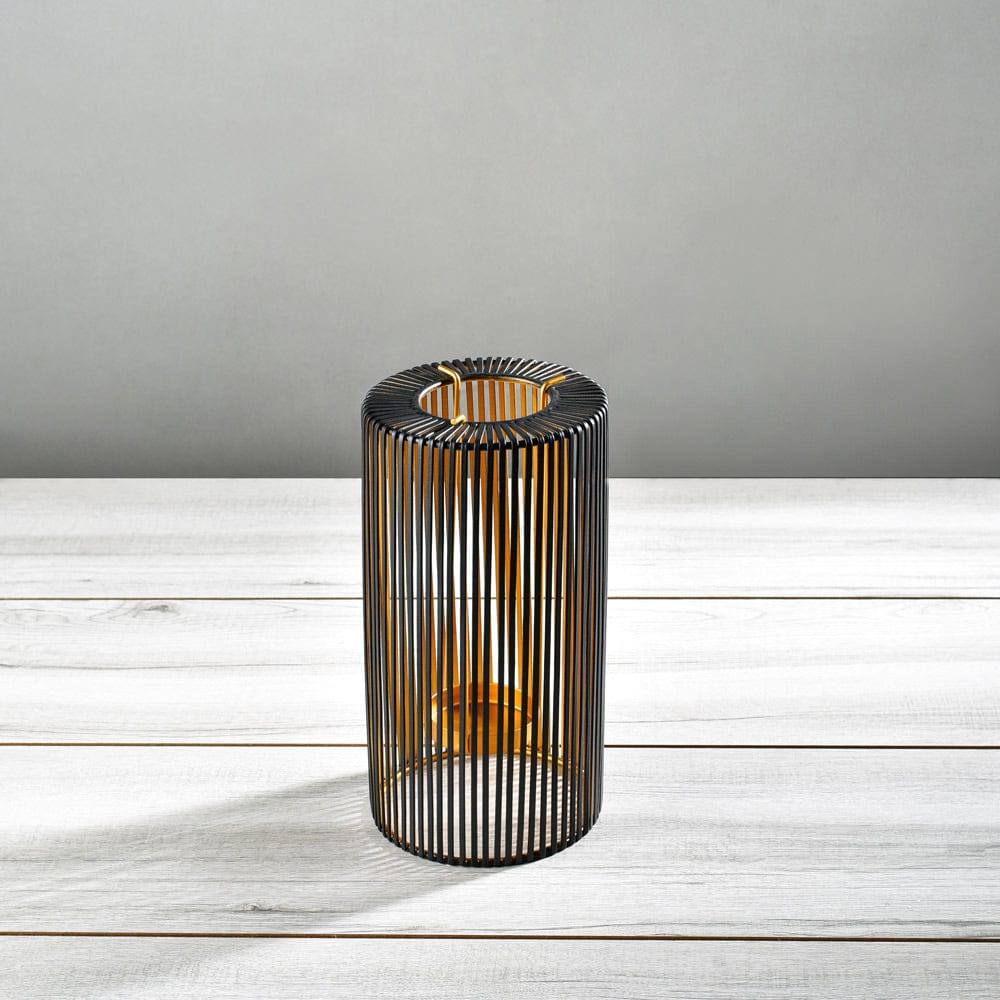 Lines Tealight Holder Medium - Black Gold