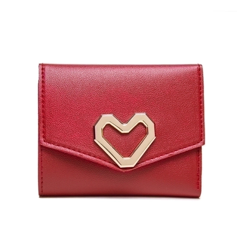 Women's Short Wallet Practical Three-fold Coin Purse Soft-faced Lady Card Bag