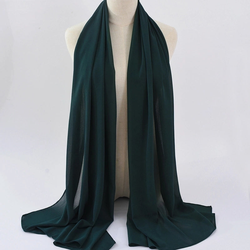 Women's Minimalist Classic Style Solid Color Satin Silk Scarf