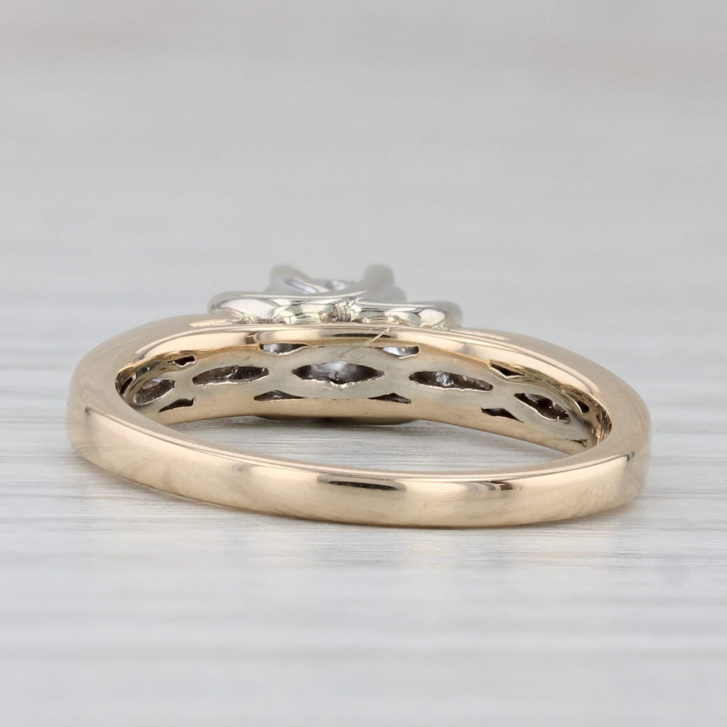 0.61ctw Princess Diamond Engagement Ring 14k Yellow White Gold Size 7
