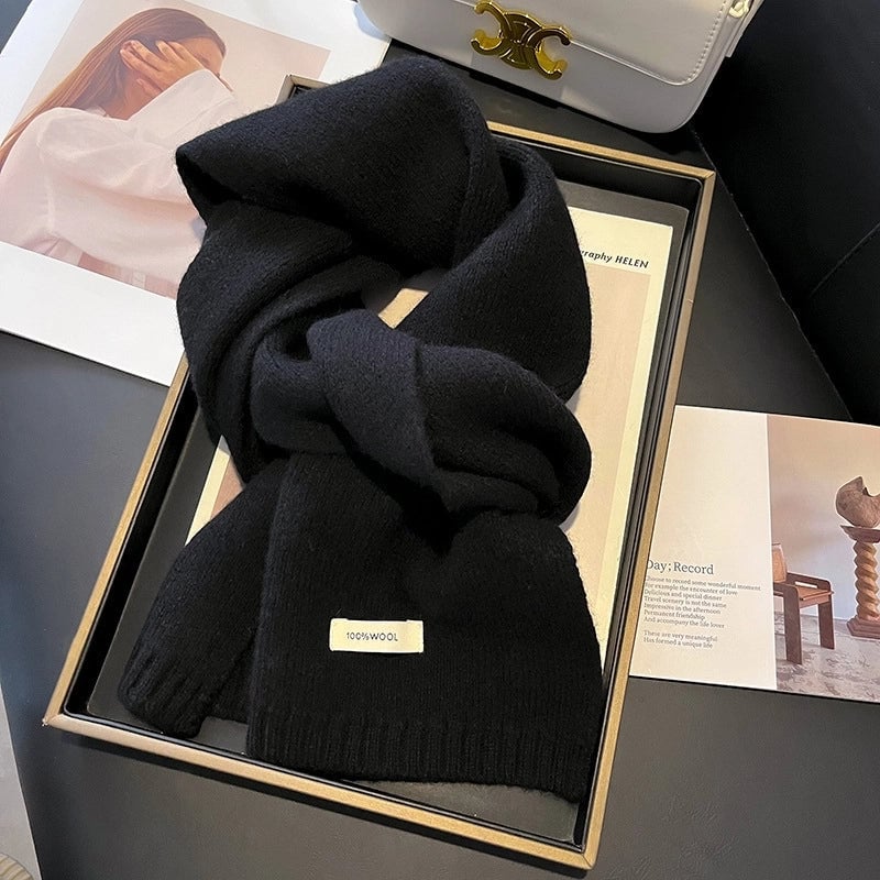 Unisex Sweet Solid Color Fleece Scarf
