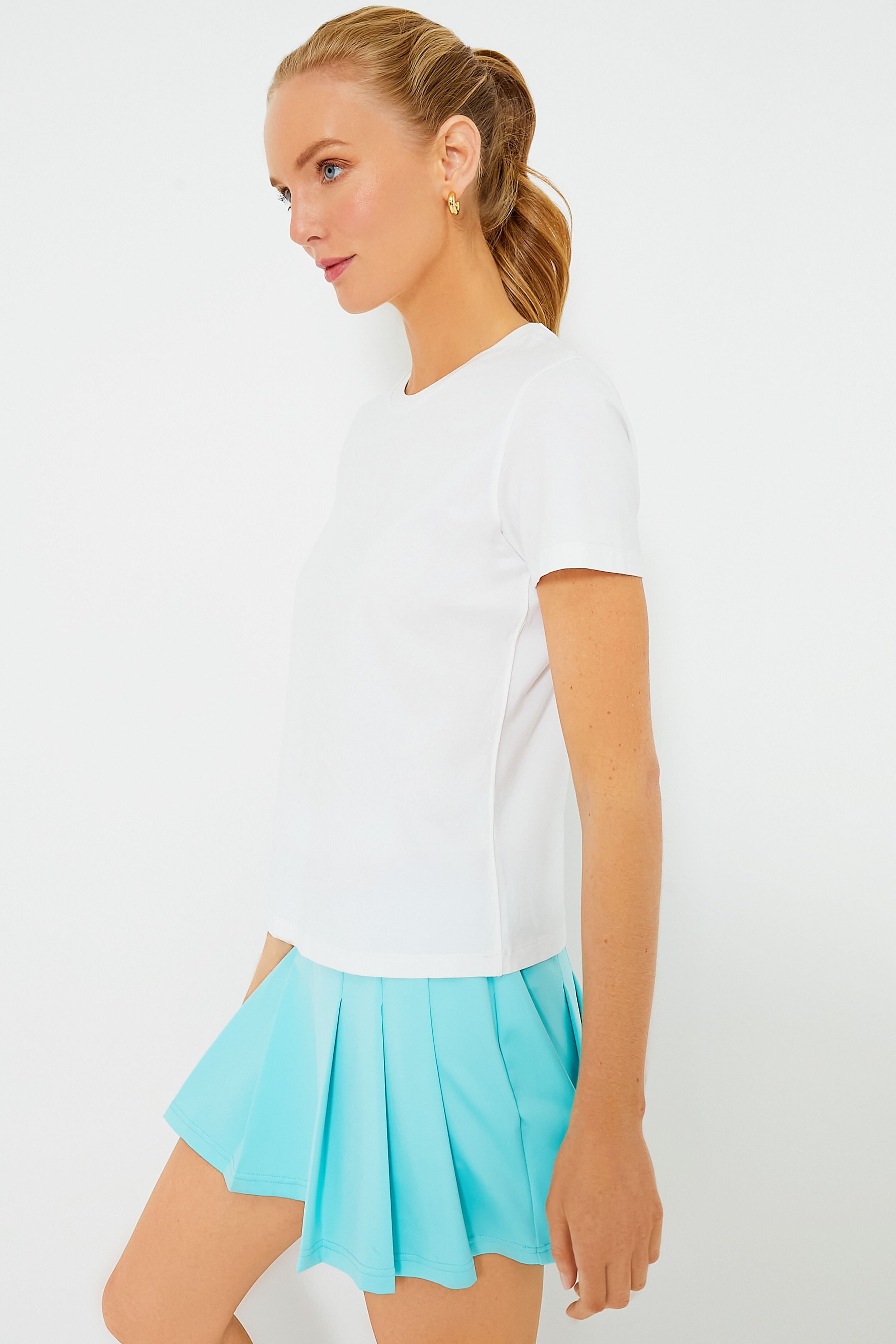 White Performance Cotton Jocelyn Tee