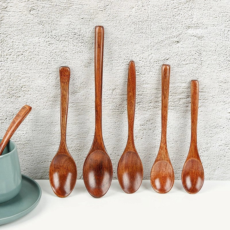 Phoebe Rice Spoon Long Pointed Handle Small Wooden Spoon Long Handle Salad Honey Spoon Wooden Spoon Small Spoon