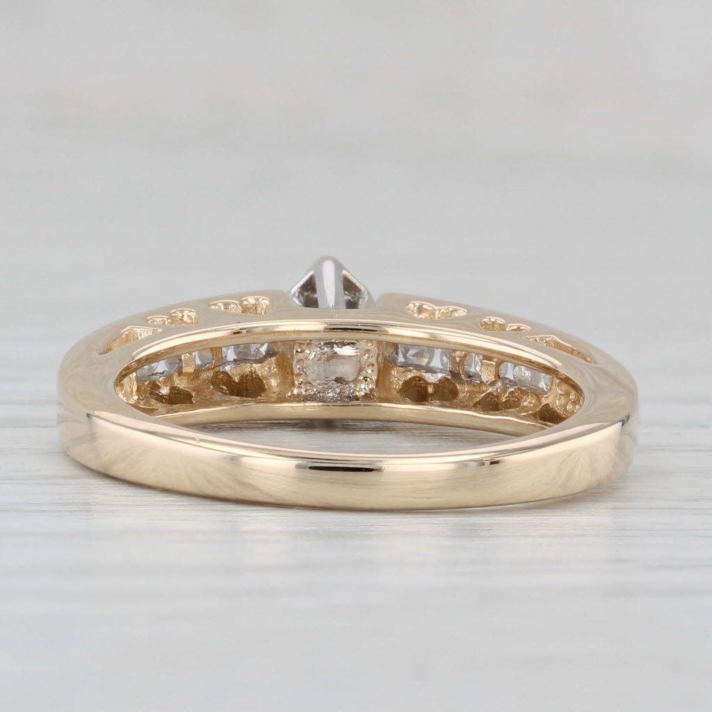 0.20ctw Diamond Engagement Ring 10k Yellow Gold Size 7 Heart Bridge Stackable