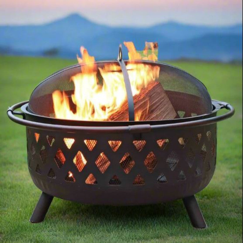 HEAVY-DUTY ROUND FIRE PIT – PERFECT FOR OUTDOOR BBQ & BONFIRES