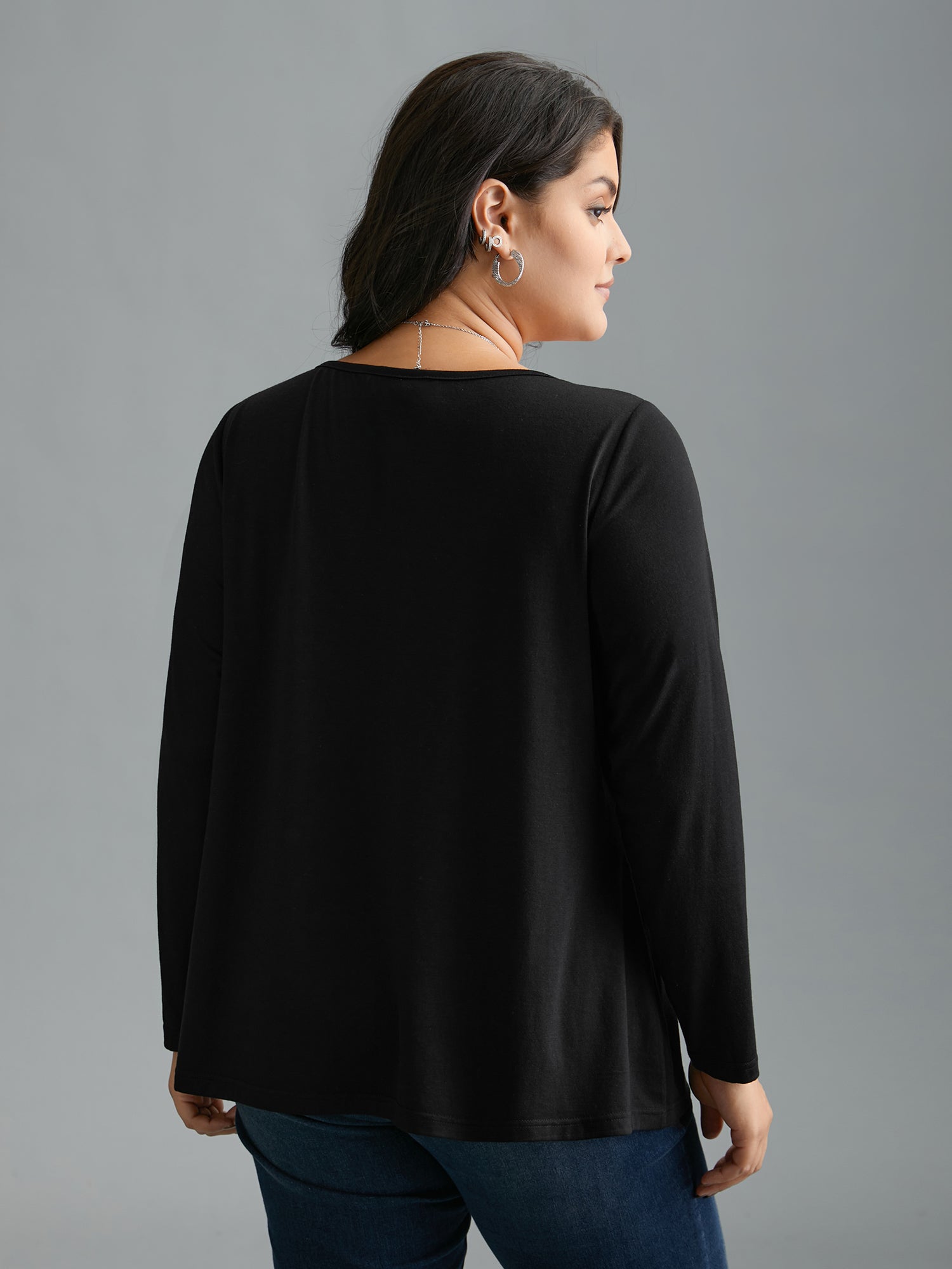 Sequin Stretchy Long Sleeve T-shirt