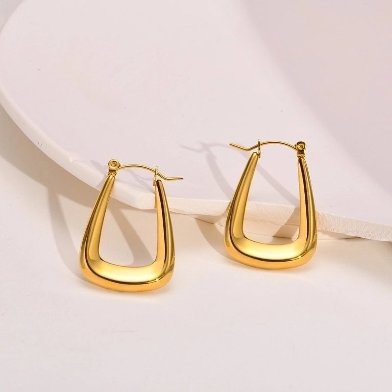 1 Pair Minimalist U Shape Plating 201 Stainless Steel Earrings
