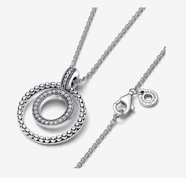 Pandora Signature Logo Double Circle Necklace