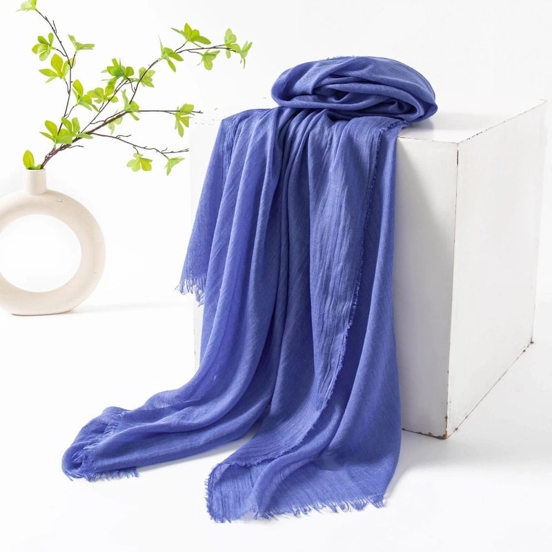 Women's Minimalist Solid Color Polyester Silk Scarf
