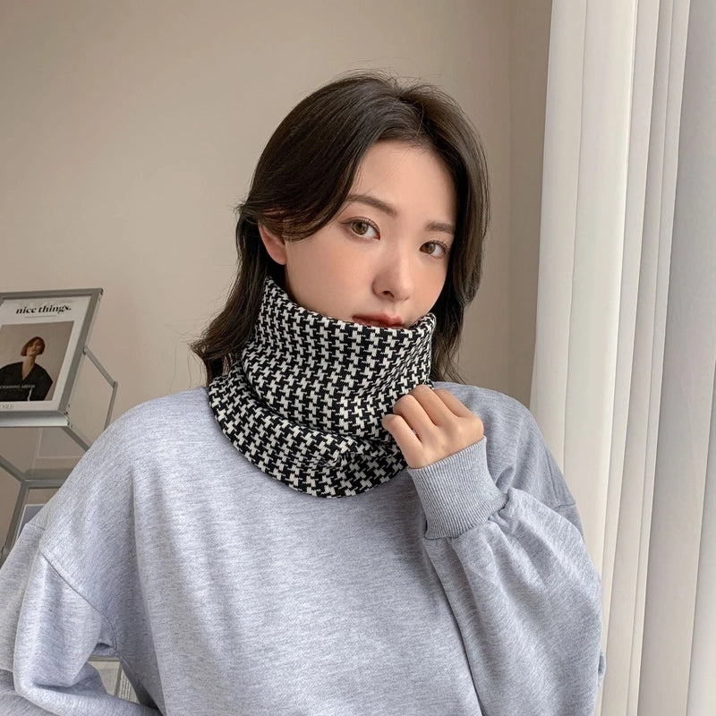 Autumn And Winter Cycling Knitted Mask Windproof Warm Multi-functional Scarf Neck Protection Collar Confinement Cap Thickened Small Scarf
