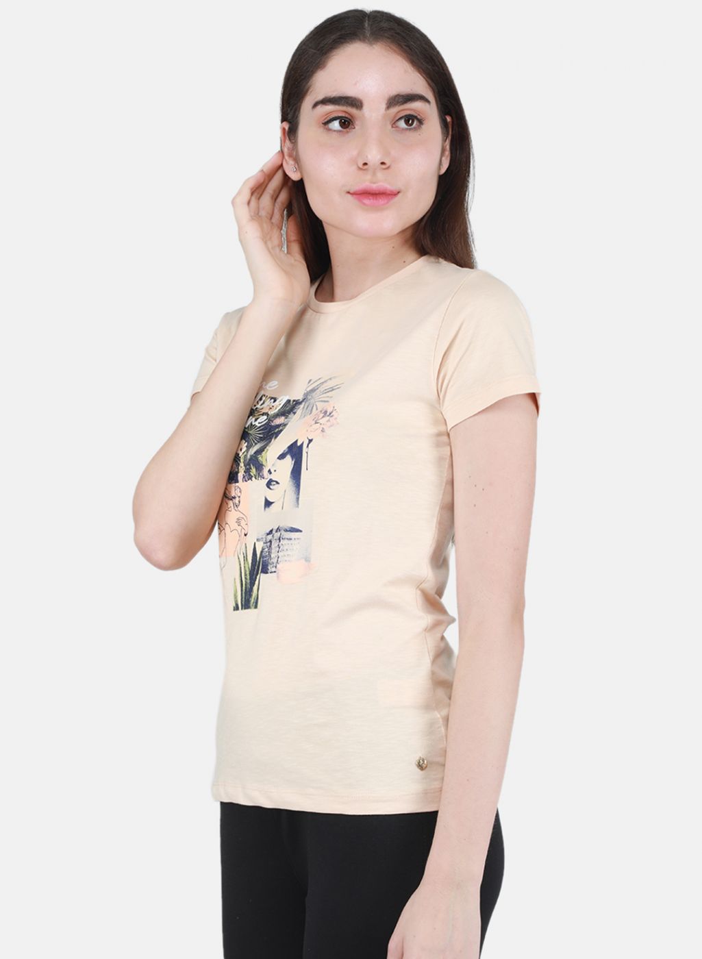 Women Beige Printed Top