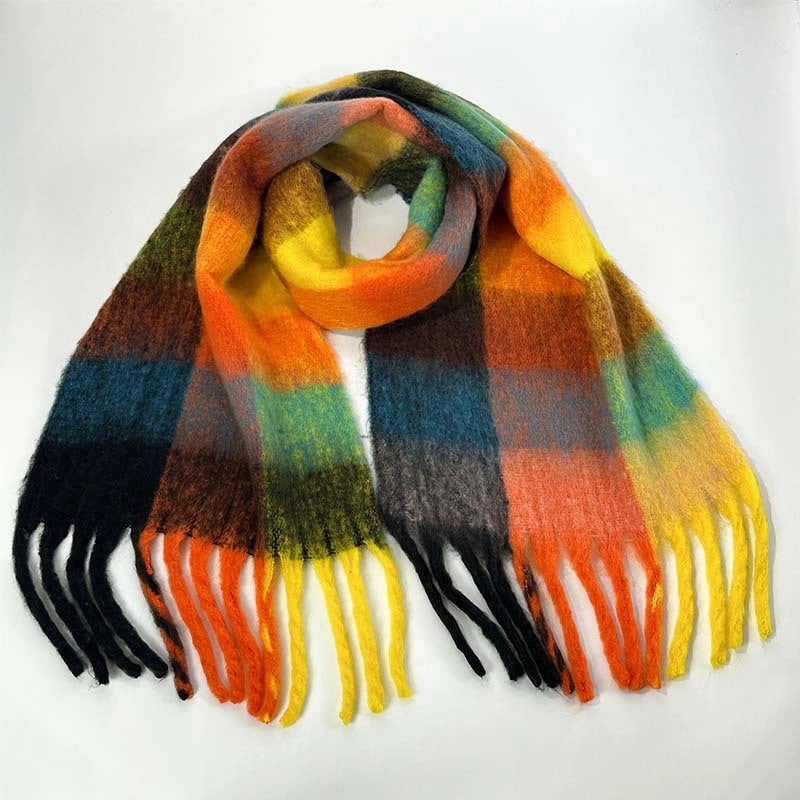 Women's Vacation Minimalist Multicolor Polyester Tassel Scarf