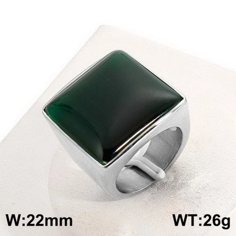 Vintage Style Geometric Square Stainless Steel 18K Gold Plated Plating Rings