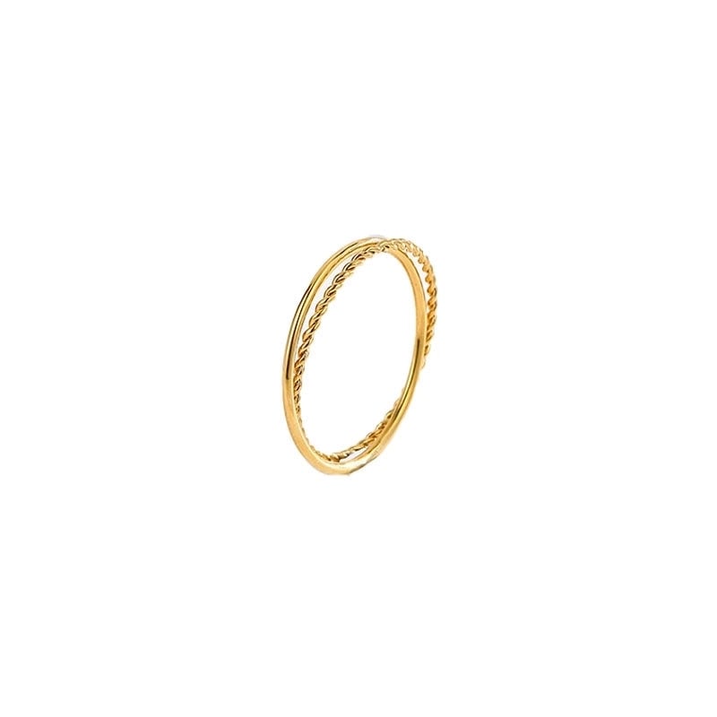Titanium Steel 18K Gold Plated Minimalist Plating Solid Color Titanium Steel Rings