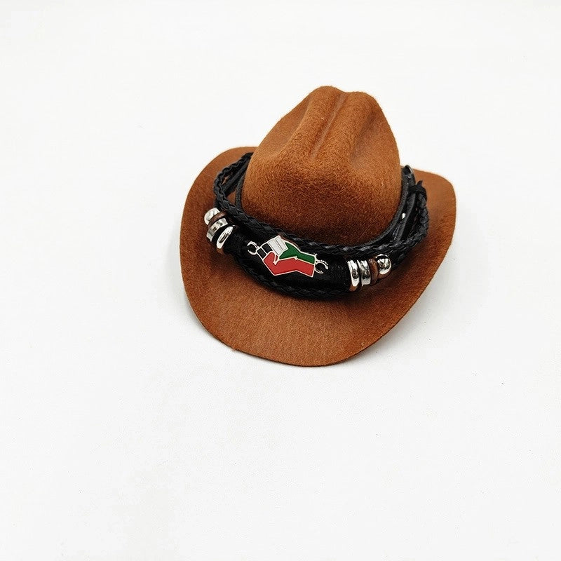 Cowboy Style Polyester Solid Color Pet Hat