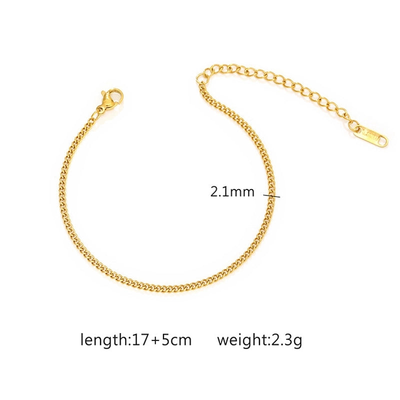 Basic Minimalist Geometric 304 Stainless Steel Bracelets In Bulk
