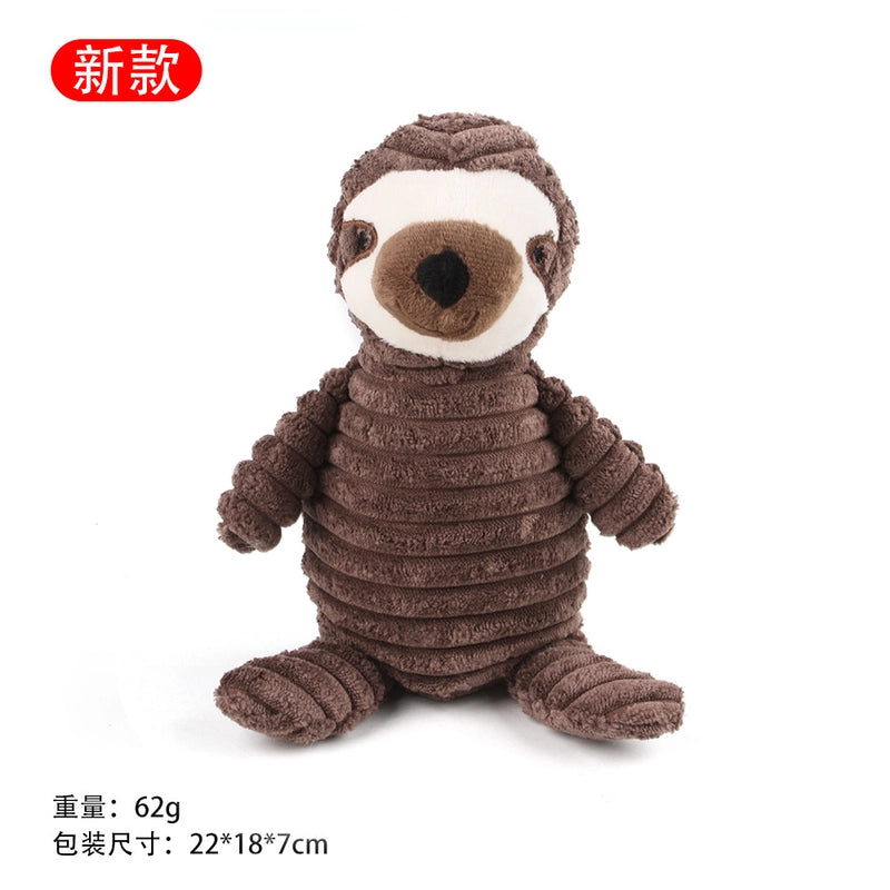 Cute Dog Teething Corduroy Sounding Plush Toy