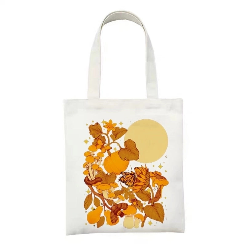 Women's Minimalist Flower Mushroom Shopping Bags