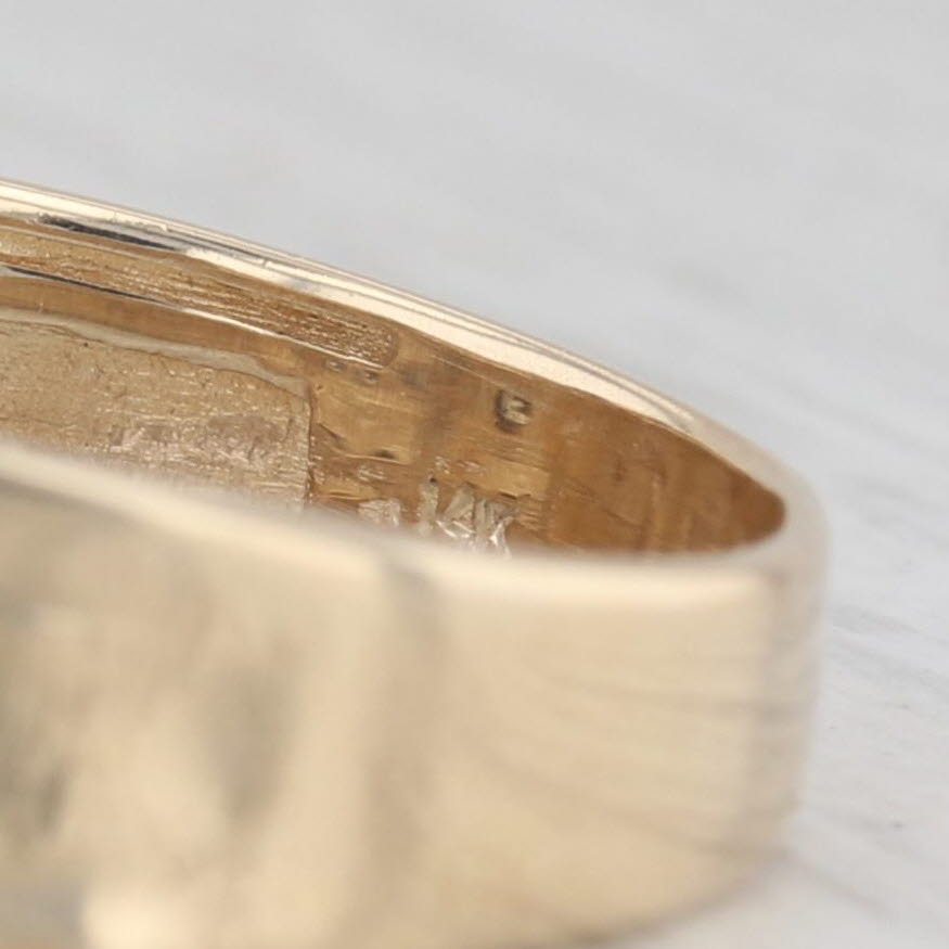 0.50ctw Brown Black Diamond Ring 14k Yellow Gold Size 10 Men's Wedding
