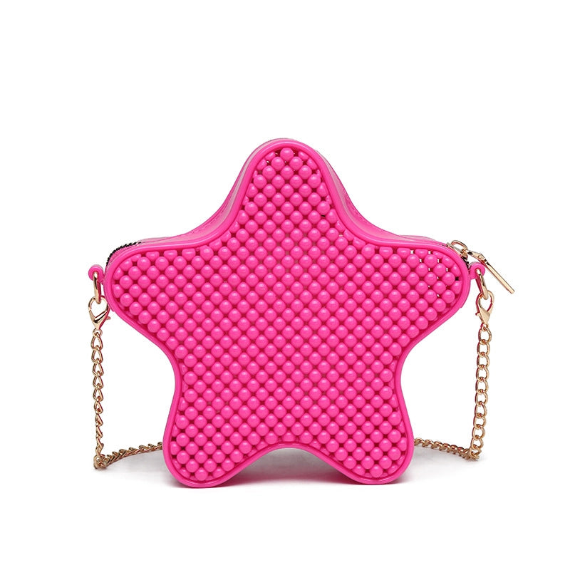 Women's Medium PVC Star Cute Zipper Jelly Bag
