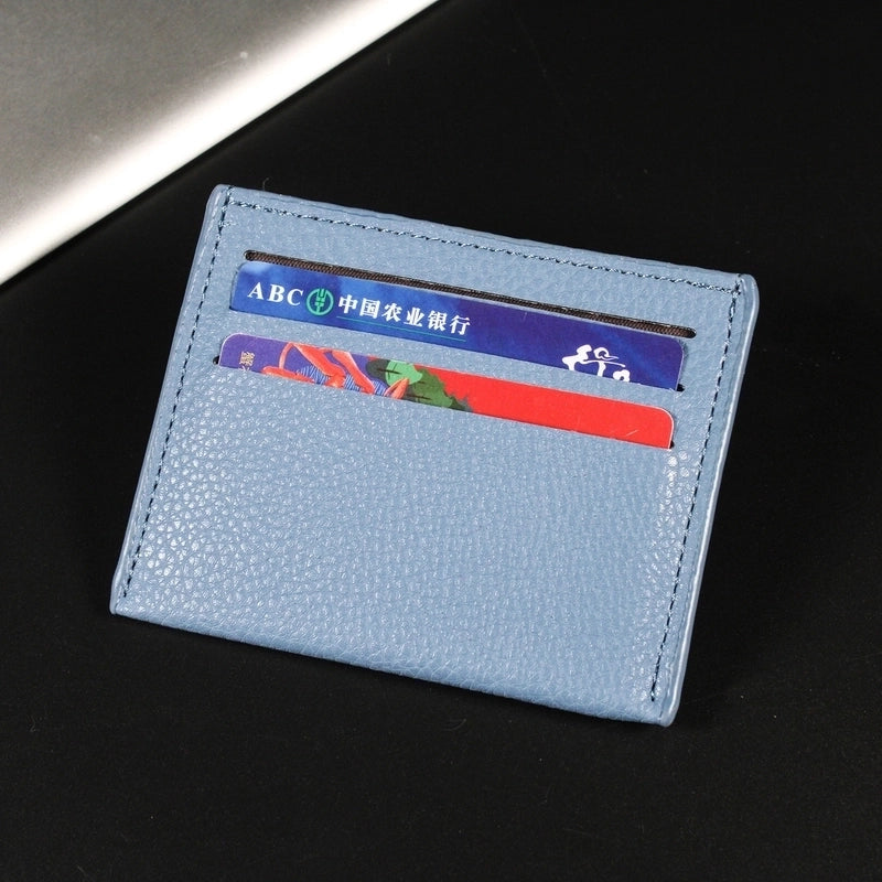 Unisex All Seasons Pu Leather Solid Color Vintage Style Square Open Card Holder
