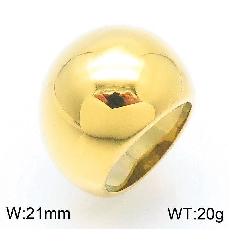Vintage Style Geometric 304 Stainless Steel 18K Gold Plated Stainless Steel Rings