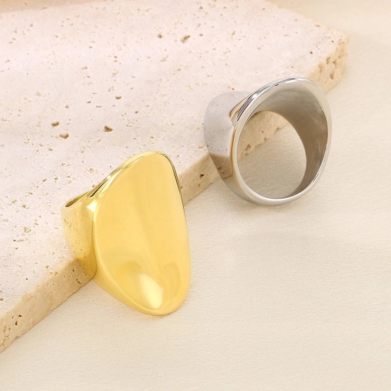Vintage Style Geometric 304 Stainless Steel 18K Gold Plated Stainless Steel Rings