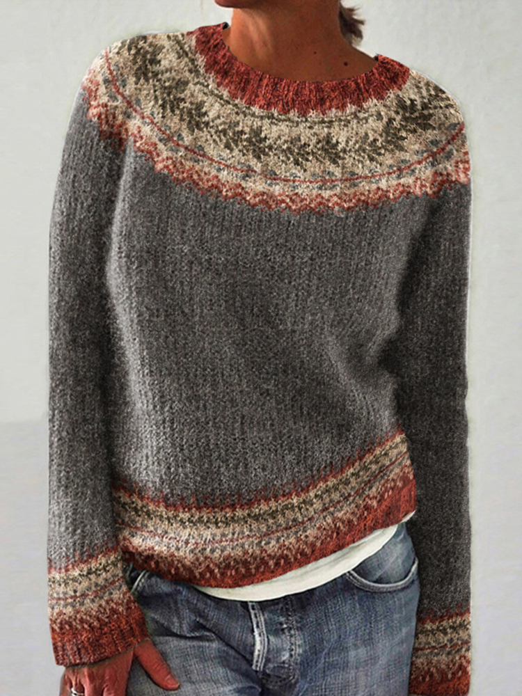 Vintage Tribal Icelandic Knit Pullover Sweater