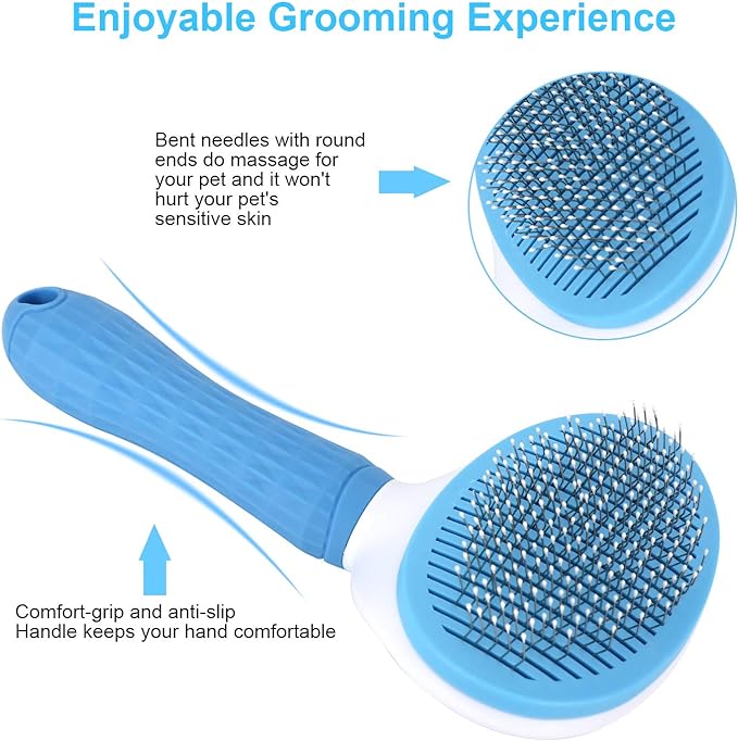 Self-Cleaning Grooming Brush, Easy to Remove Loose Hair Brush, Pet Massage Tool Suitable for Pets with Long or Short Hair