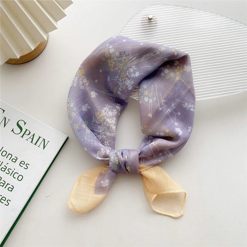Women's Fashion Stripe Cotton And Linen Printing Cotton Linen Scarves