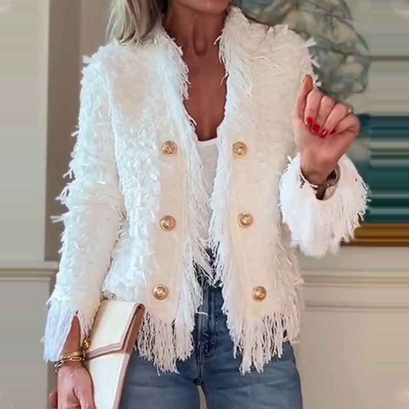 💖 Women’s Fashion Button Tassel Short Coat✨