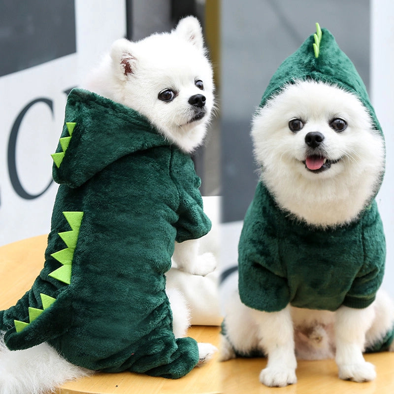 Autumn And Winter Warm Four-legged Small And Medium-sized Dog Dog Cat Dinosaur Turned Pet Clothes Manufacturers