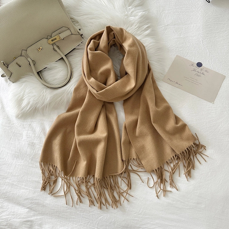 Unisex Streetwear Solid Color Imitation Cashmere Scarf